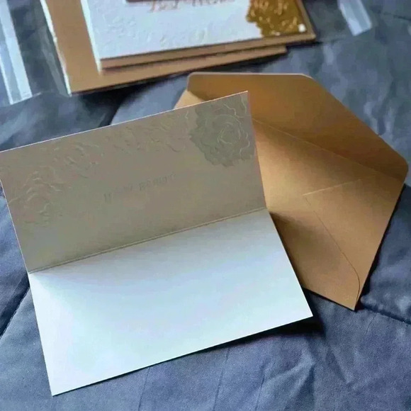 8 x Rose 3D Embossed Gold Foil Greeting Card - Picture 5 of 5